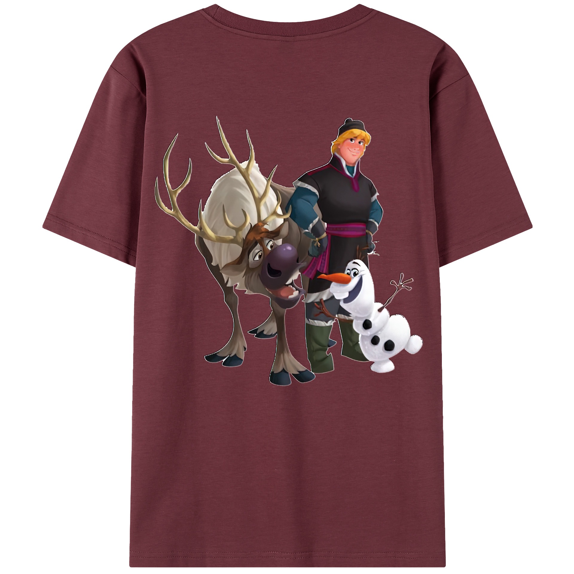 （画像用） アナと雪の女王 アンナ エルサ Frozen Anna Elsa 綿100％半袖Tシャツ（背面プリント）